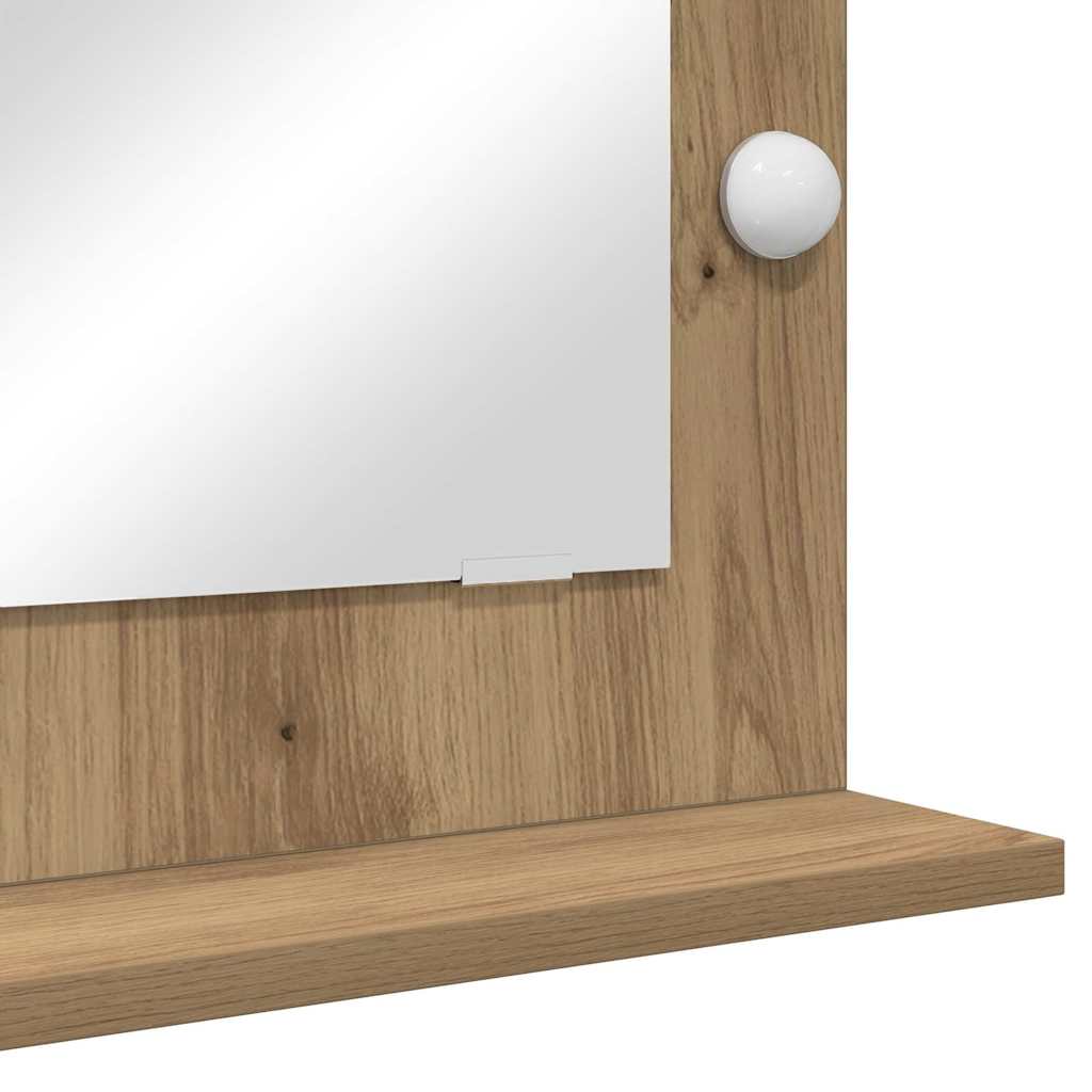 Vanity Mirror with LED Strip Lights Artisan Oak 70 x 50 x 18 cm